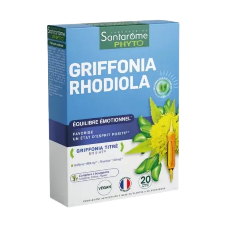Santarome Phyto Griffonia Rhodiola – Système Nerveux – 20 Ampoules