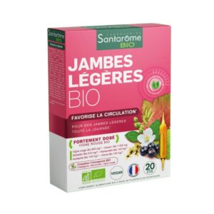 Santarome Jambes Légères Bio – Circulation & Confort Veineux – 20 Ampoules