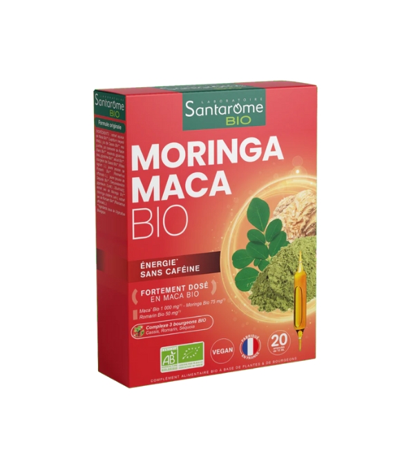 Santarome Bio Moringa Maca – Énergie & Vitalité – 20 Ampoules