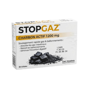 StopGaz Charbon Actif 1200 mg – Inconfort Intestinal – 30 Gélules