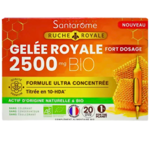 Santarome Ruche Royale Gelée Royale Bio 2500 mg 20 ampoules