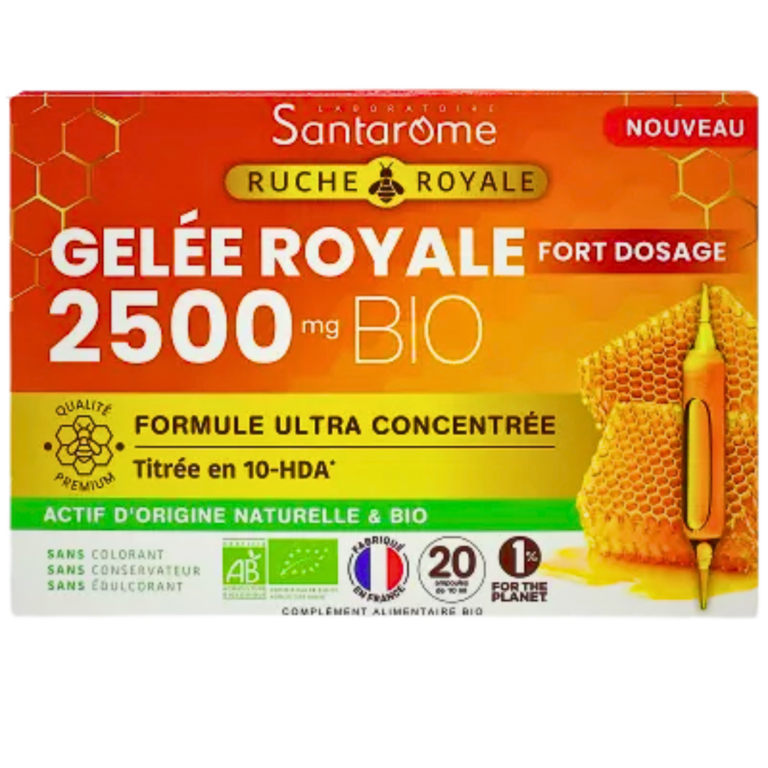 Santarome Ruche Royale Gelée Royale Bio 2500 mg 20 ampoules