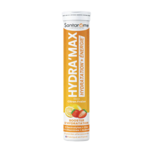 Santarome HYDRA'MAX Hydratation Énergie Citron Fraise 20 pastilles effervescentes