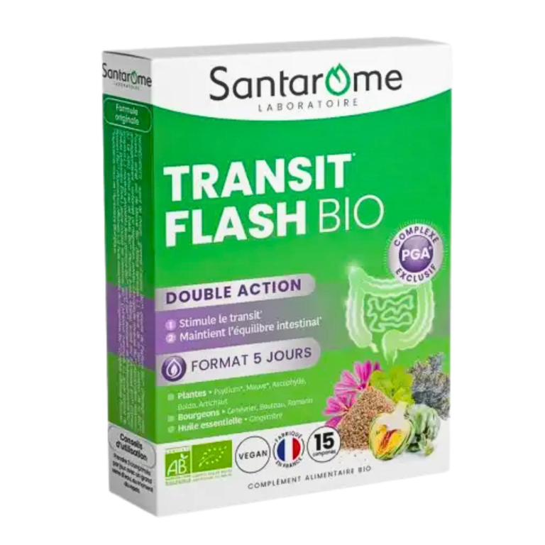 Santarome Transit Flash Bio 15 comprimés pour le transit intestinal