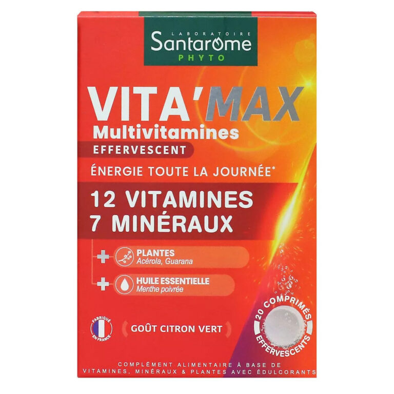 Santarome Phyto Vita'Max Multivitamines Effervescent 20 comprimés goût citron vert