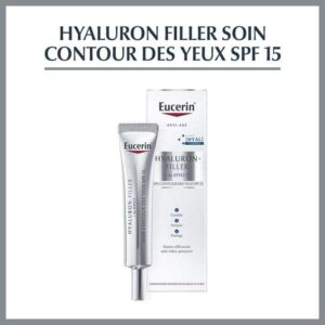 Eucerin Hyaluron-Filler 3x Effect Soin Contour des Yeux SPF 15 – Soin anti-rides et anti-poches – 15 ml ✓