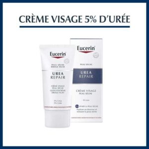 Eucerin UreaRepair Crème Visage 5 % d’Urée – Soin hydratant pour peau sèche – 50 ml ✓