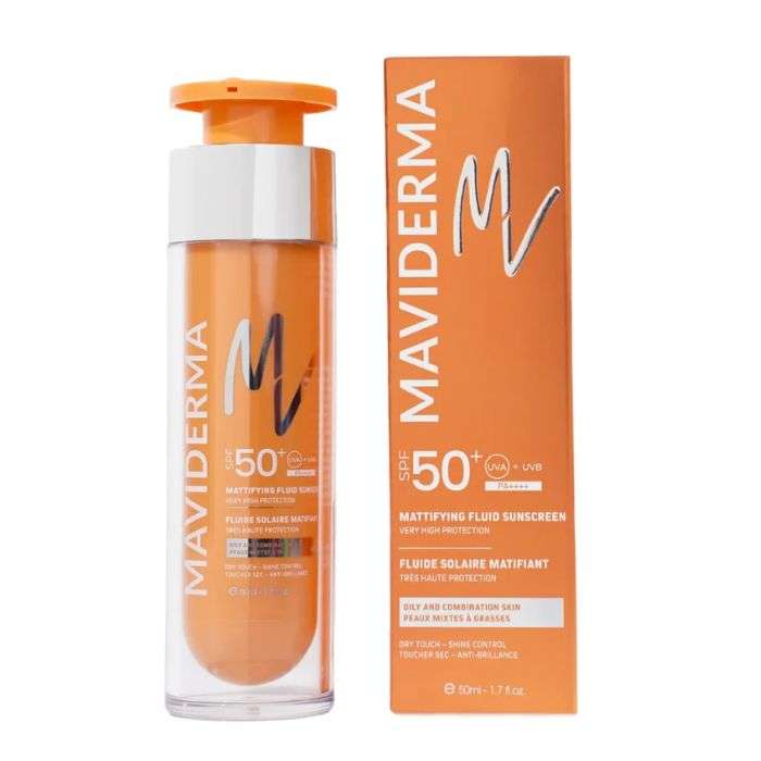 MAVIDERMA Fluide Solaire Matifiant SPF 50+ 50 ml – Très Haute Protection Visage